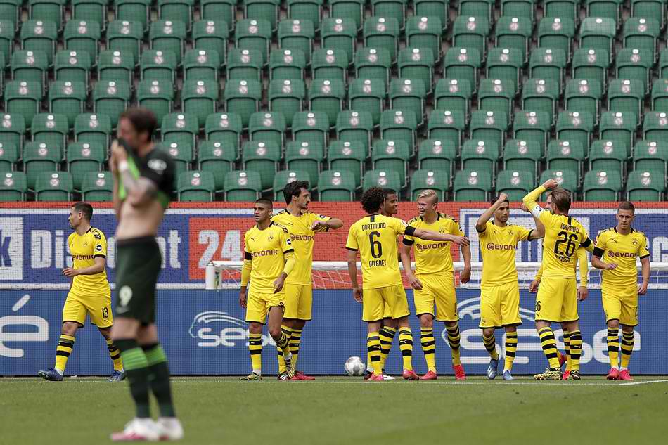 德甲联赛27轮：多特蒙德2-0狼堡